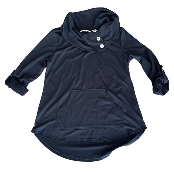 Soft Surroundings Kassidy Cowl Neck Pullover Tunic Black Small - Picture 1 of 6